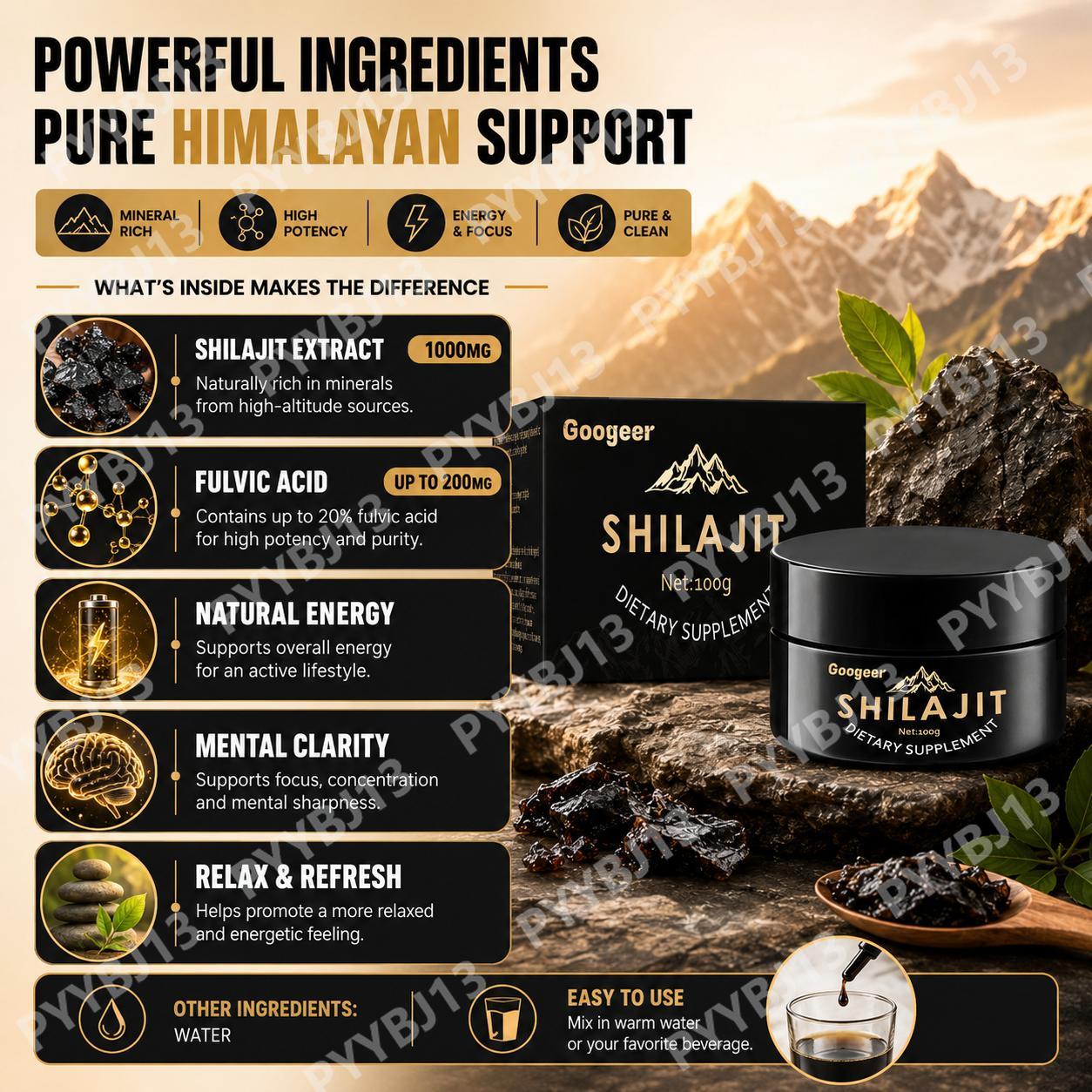 قطرات الشيلاجيت غوجير - تركيبة - مراجعة Shilajit Resin Pure وسعره